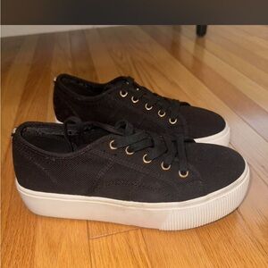 Steve Madden Black Canvas Platform Sneakers